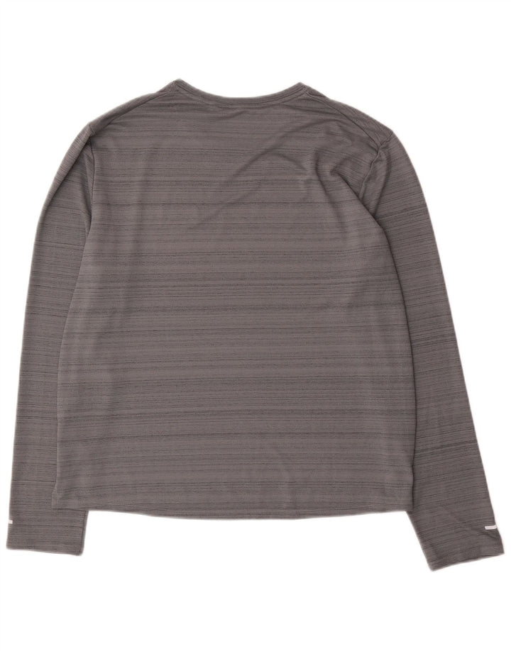 Nike Camiseta Dri Fit para hombre de manga larga de poliéster moteado gris grande