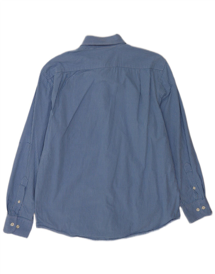 Camisa Hombre Izod Algodón Cuadros Azul Medio