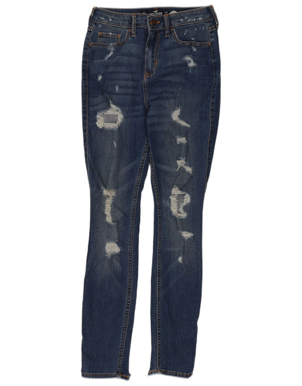 Hollister Jeans Ajustados Desgastados para Mujer US 1 XS W25 L28 Algodón Azul