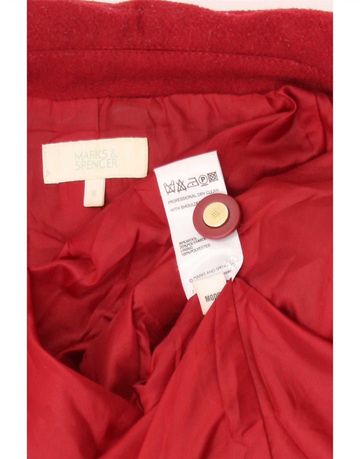 Marks & Spencer Abrigo para mujer Reino Unido 46 Lana roja grande