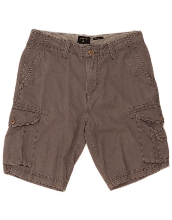 Quiksilver Pantalones cortos cargo de corte recto para hombre W30 Algodón gris medio