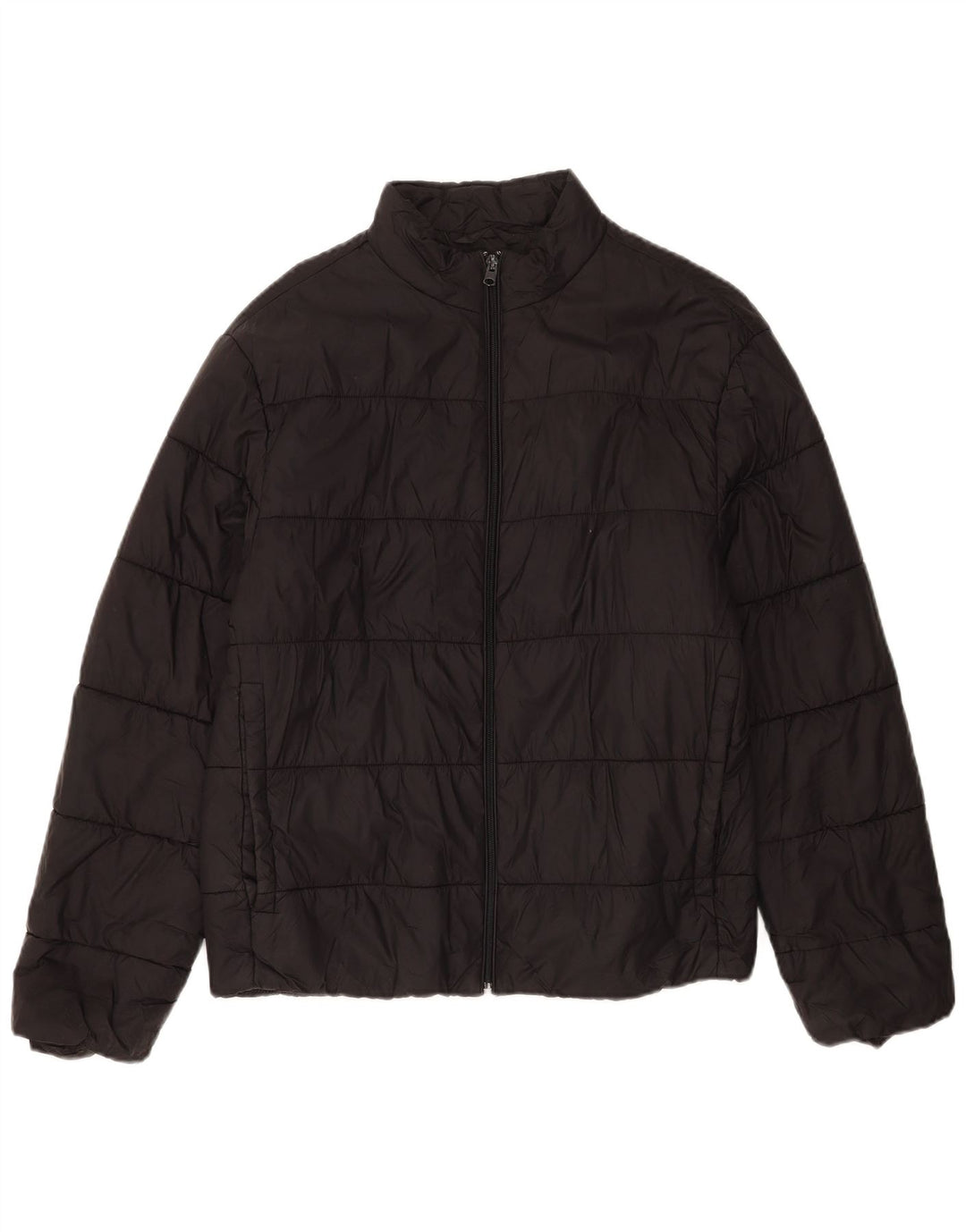 Zara Mens Chaqueta Acolchada UK 40 Grande Nylon Negro