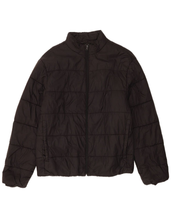 Zara Mens Padded Jacket UK 40 Large Black Nylon