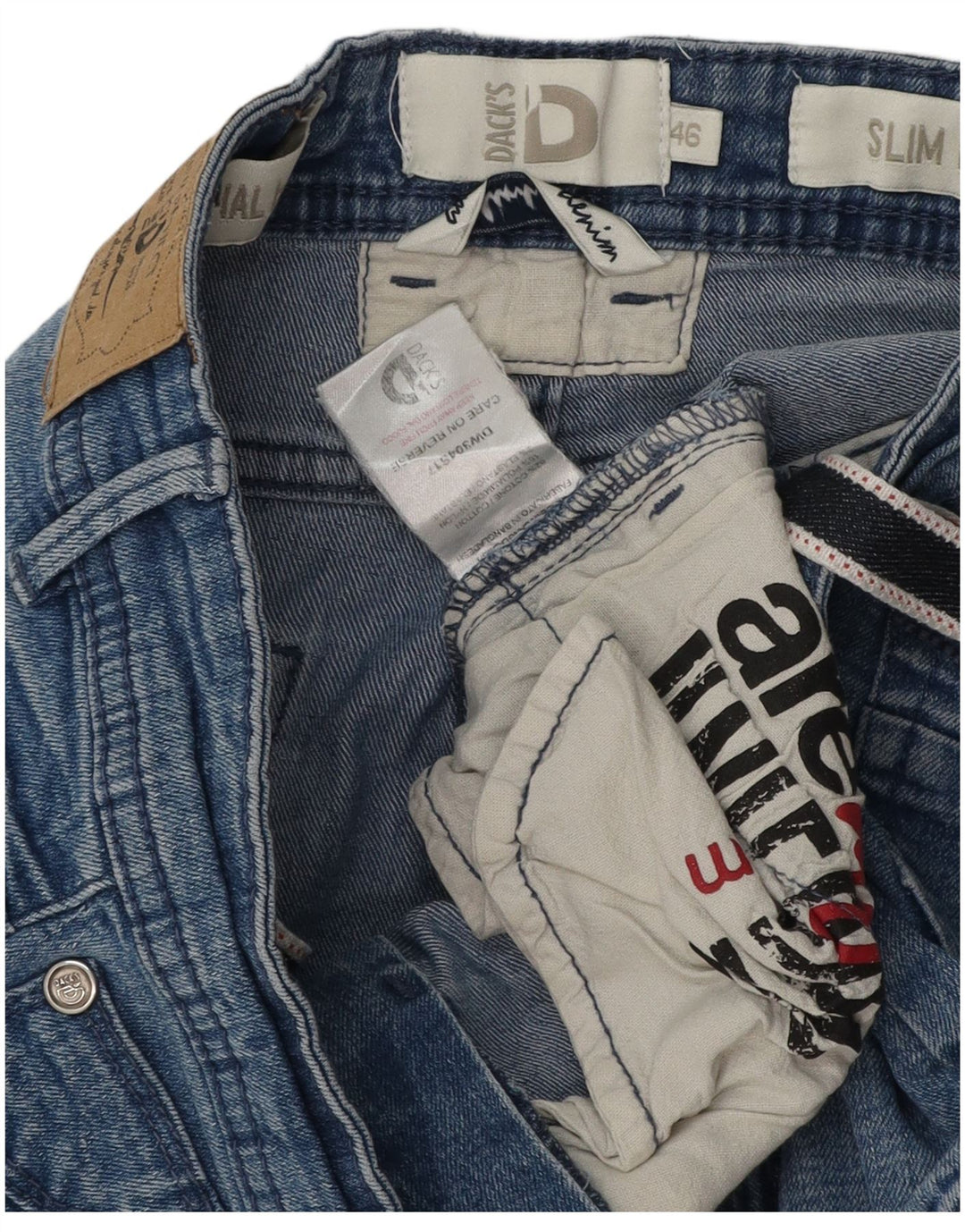 Dack's Pantalones cortos de mezclilla ajustados para mujer IT 46 Large W30 Algodón azul