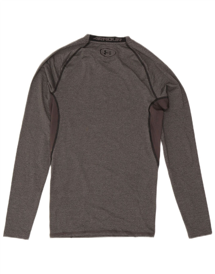 Under Armour Heat Gear Top de manga larga con bloques de color gris medio para hombre