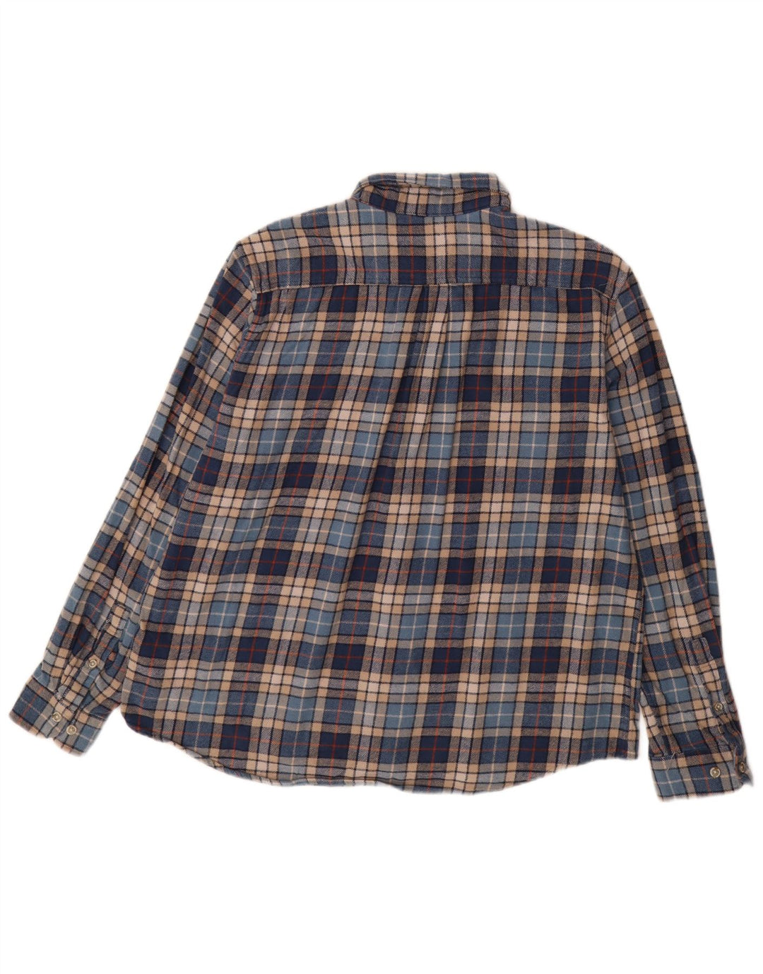 EDDIE BAUER Camisa de franela para hombre 2XL Algodón a cuadros azul