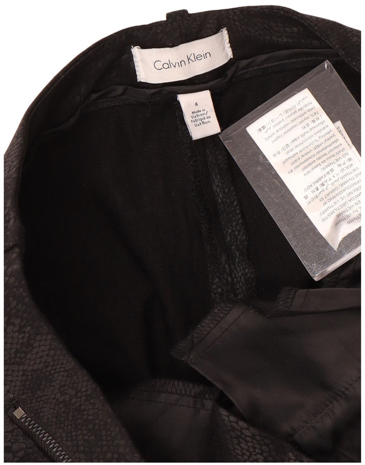 CALVIN KLEIN Pantalones casuales para mujer US 4 Small W30 L27 Negro Animal Print
