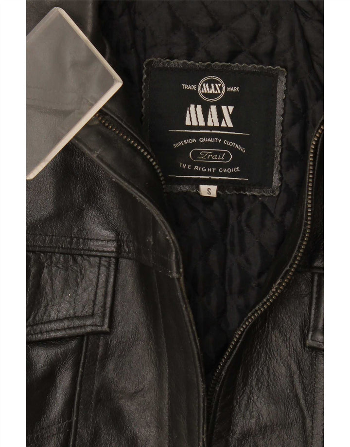 Max Chaqueta de cuero para mujer UK 10 Small Black