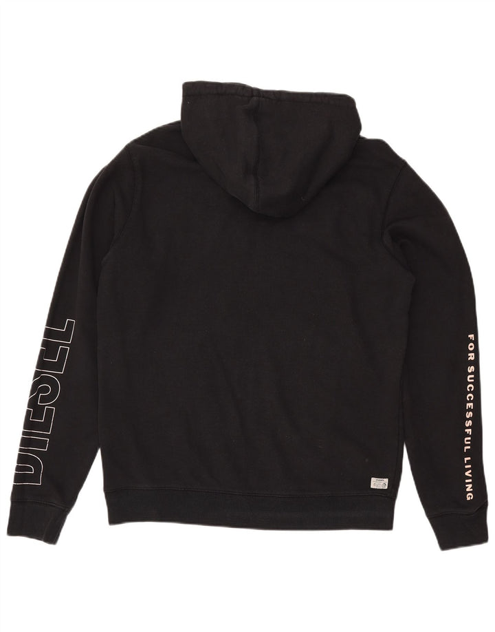 Diesel Hombre Sudadera Con Capucha Gráfica Jersey De Algodón Negro Mediano