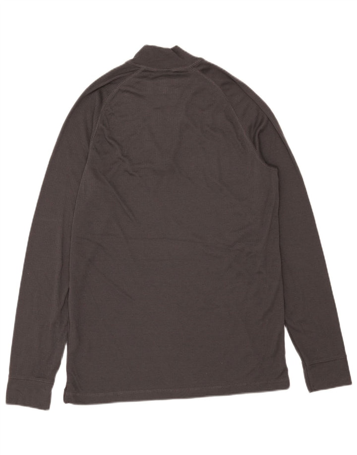 Mountain Warehouse Jersey de chándal con cuello y cremallera para hombre, talla grande, gris