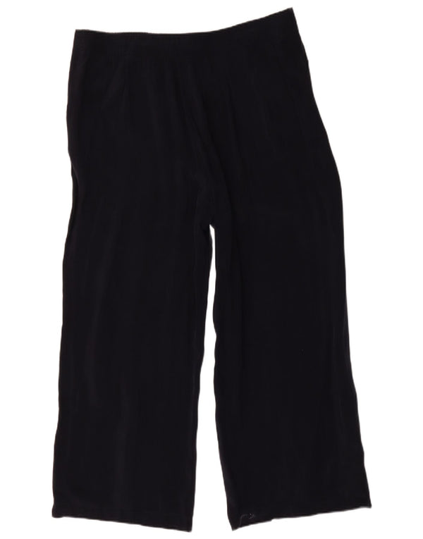 Marks & Spencer Womens Wide Leg Casual Trousers UK 18 XL W36 L29 Navy Blue