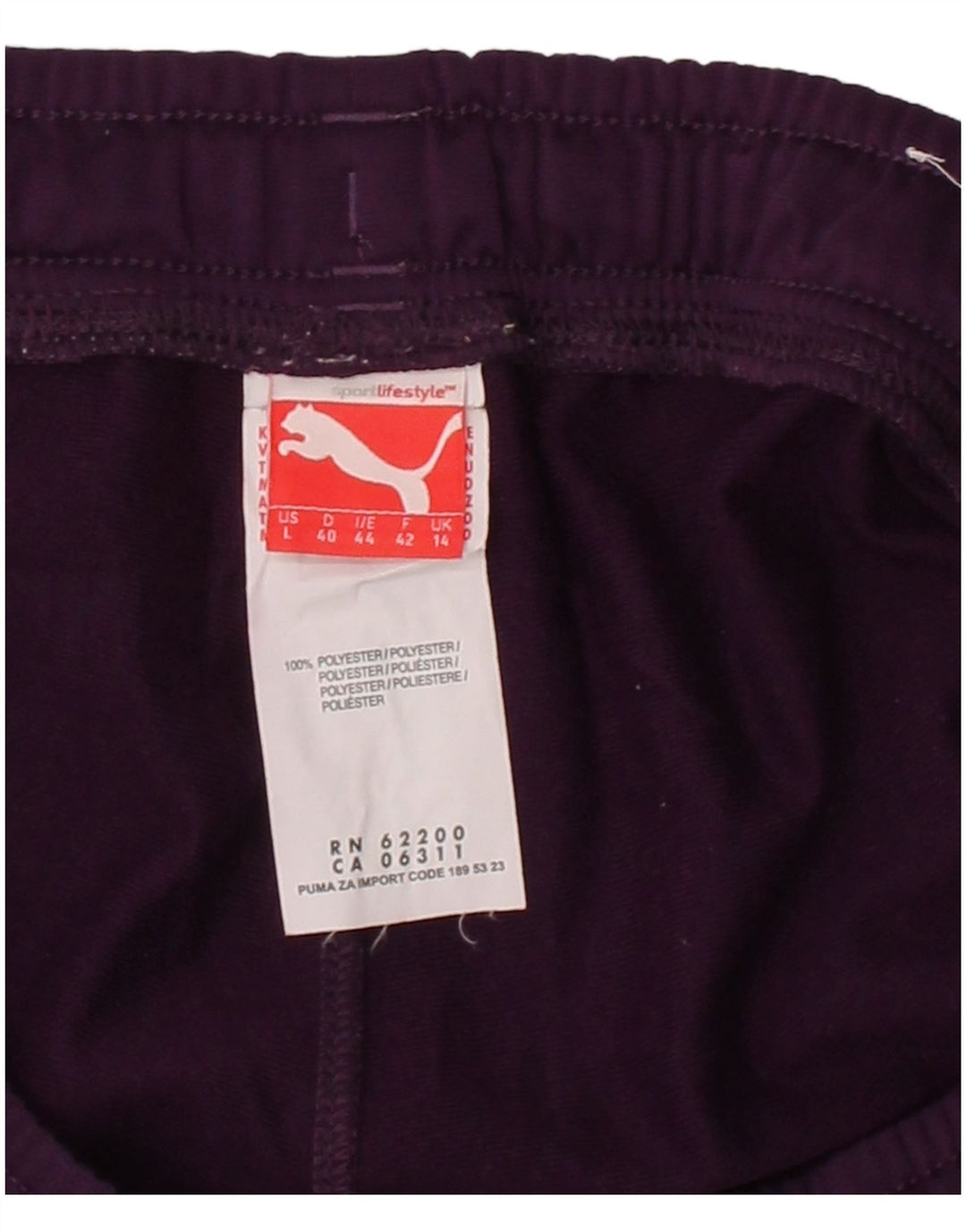 PUMA Womens Tracksuit Trousers UK 14 Medium Purple Polyester
