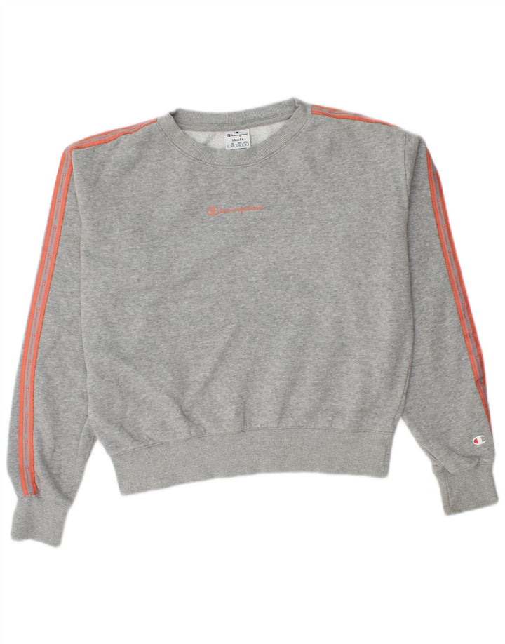Champion Sudadera Corta De Gran Tamaño para Mujer UK 10 Small Grey Moteado
