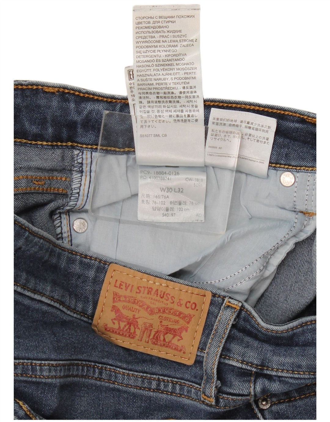 Vaqueros Levi's Mujer 712 Slim W30 L32 Algodón Azul
