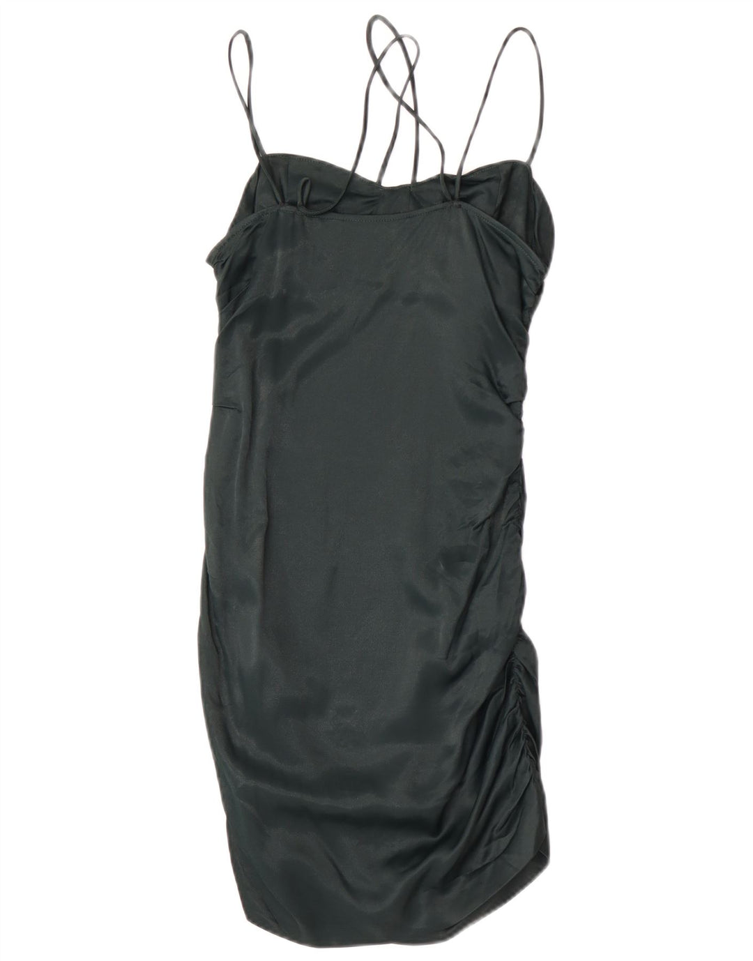 Zara Vestido lencero para mujer UK 42 Viscosa verde medio