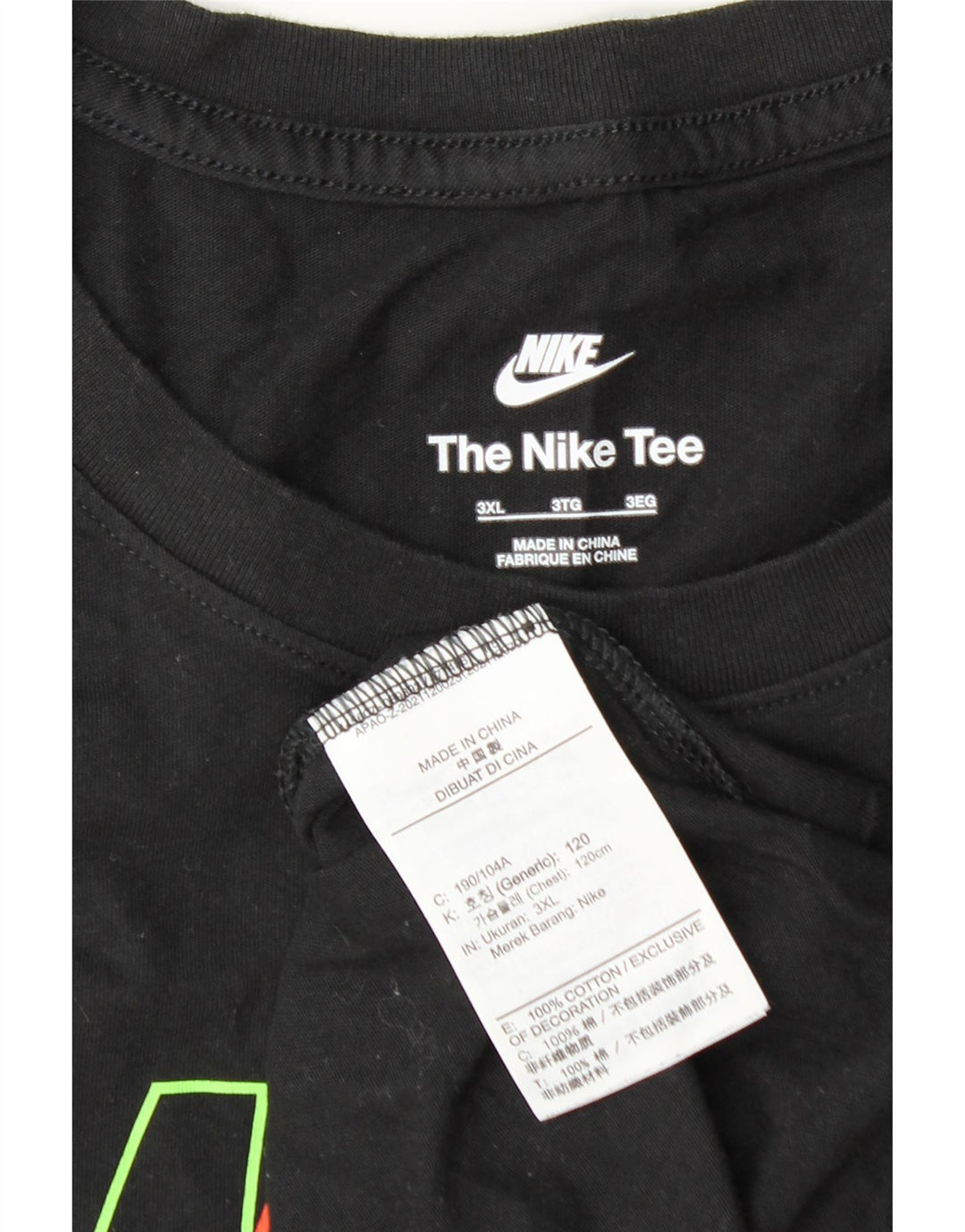 Nike Camiseta gráfica para hombre Top 3XL Algodón negro