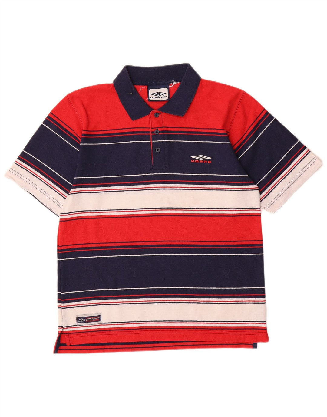 Umbro Polo para hombre UK 35/37 Small Poliéster a rayas rojas
