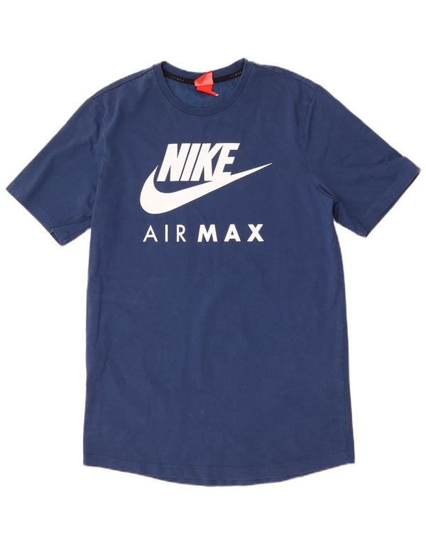 NIKE Camiseta gráfica para hombre Top grande de algodón azul