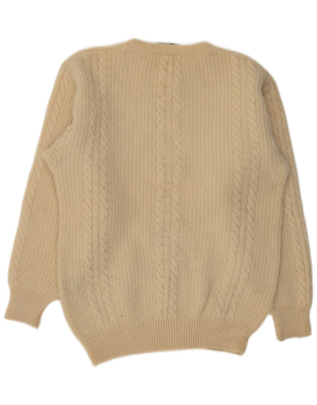 VINTAGE Hombres Crew Neck Jumper Suéter Grande Beige Nueva Lana