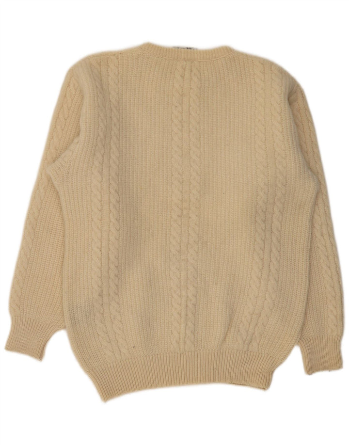 VINTAGE Hombres Crew Neck Jumper Suéter Grande Beige Nueva Lana