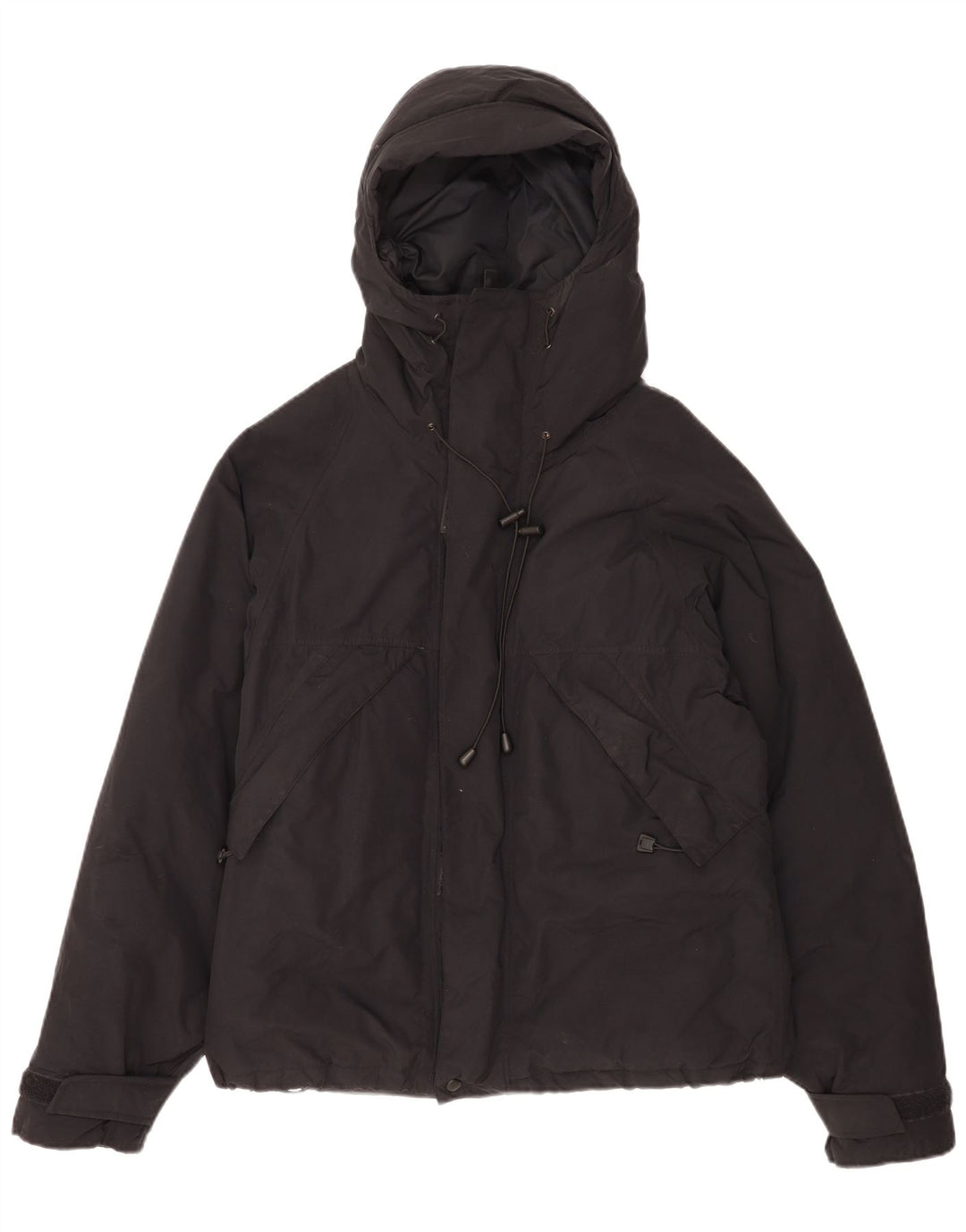 Alberto Aspesi Chaqueta acolchada con capucha para hombre UK 38 Medium Black Nylon