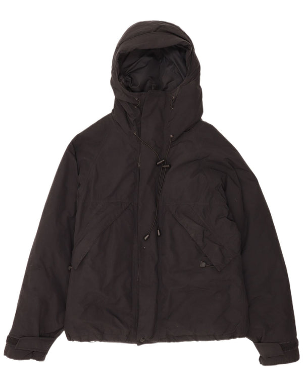 Alberto Aspesi Chaqueta acolchada con capucha para hombre UK 38 Medium Black Nylon