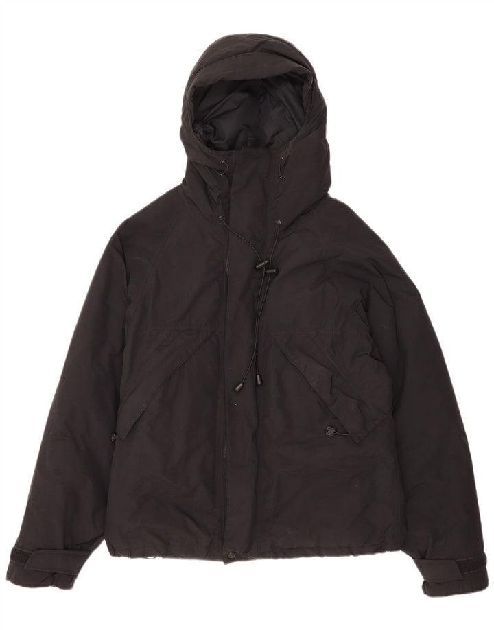 Alberto Aspesi Chaqueta acolchada con capucha para hombre UK 38 Medium Black Nylon
