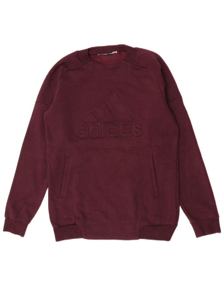 Adidas Hombre Sudadera Gráfica Jumper Small Granate
