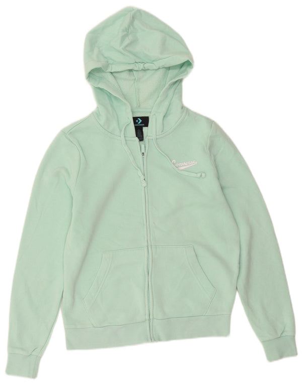 Converse Sudadera con capucha y cremallera para mujer UK 10 Small Turquesa Algodón