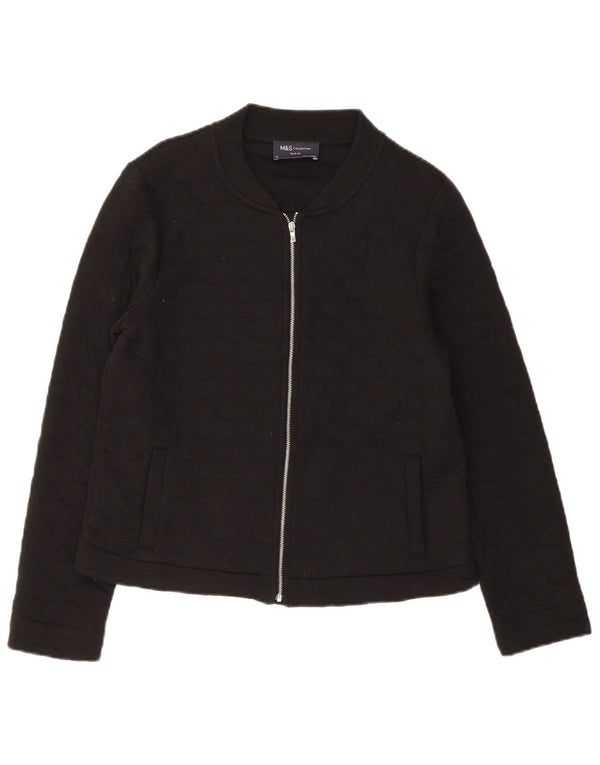 Marks & Spencer Chaqueta Acolchada Slim Fit para Mujer UK 12 Mediana Algodón Negro