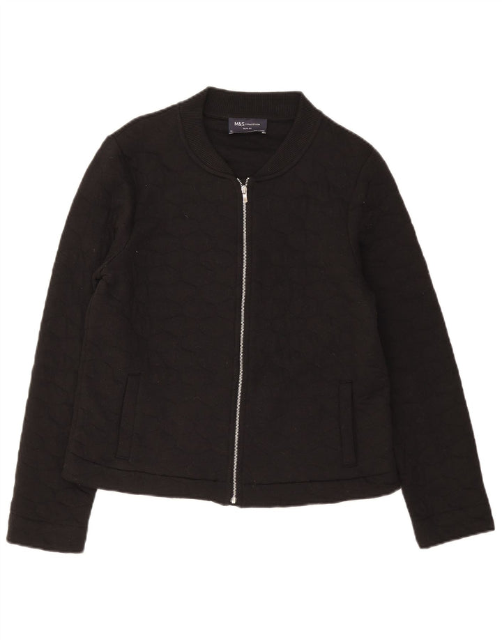 Marks & Spencer Chaqueta Acolchada Slim Fit para Mujer UK 12 Mediana Algodón Negro