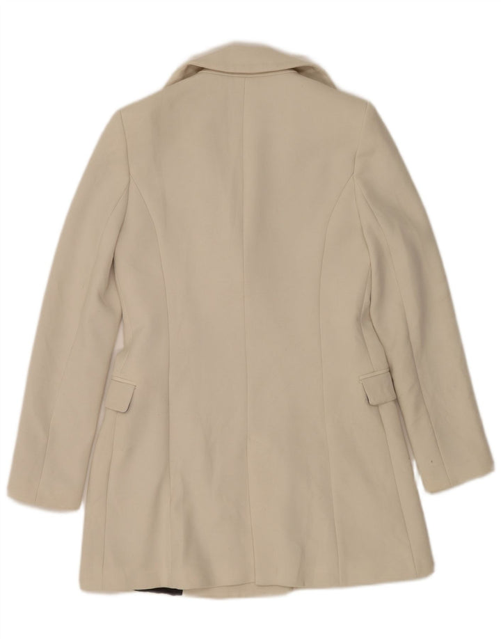 Zara Mujer Abrigo UK 6 XS Off White Poliéster