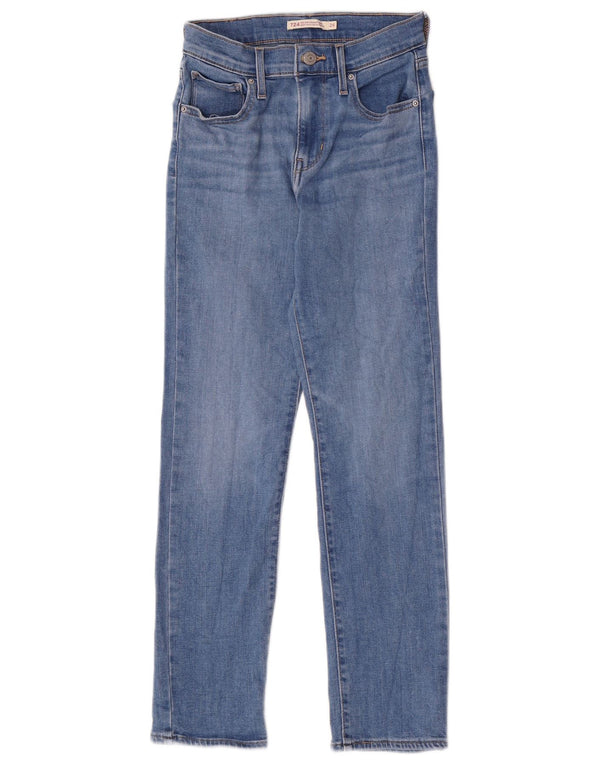Levi's Mujer 724 Vaqueros Rectos De Tiro Alto W24 L26 Algodón Azul