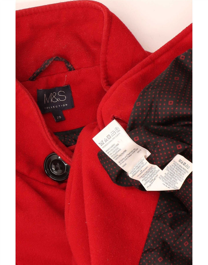 Marks & Spencer Abrigo militar de doble botonadura para mujer UK 20 2XL Rojo