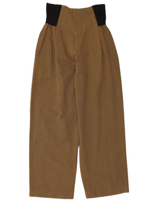 Vintage mujer cintura alta pantalones casuales IT 36 XS W26 L27 Beige