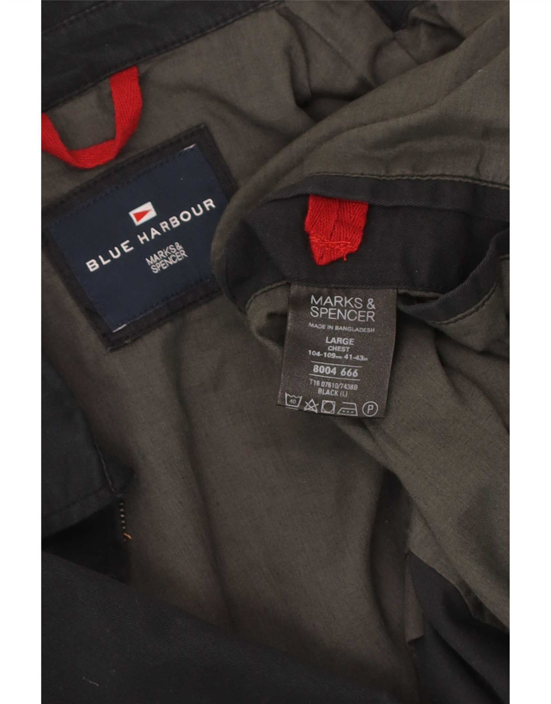 Marks & Spencer Chaqueta Bomber Azul Harbor para Hombre UK 40 Grande Algodón Negro