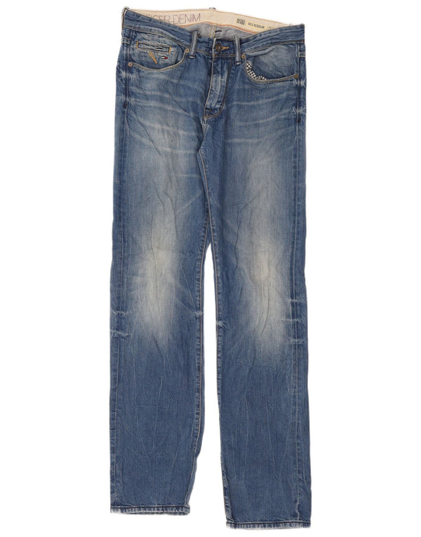 Tommy Hilfiger Vaqueros rectos de cintura alta Rex para mujer W30 L34 Azul
