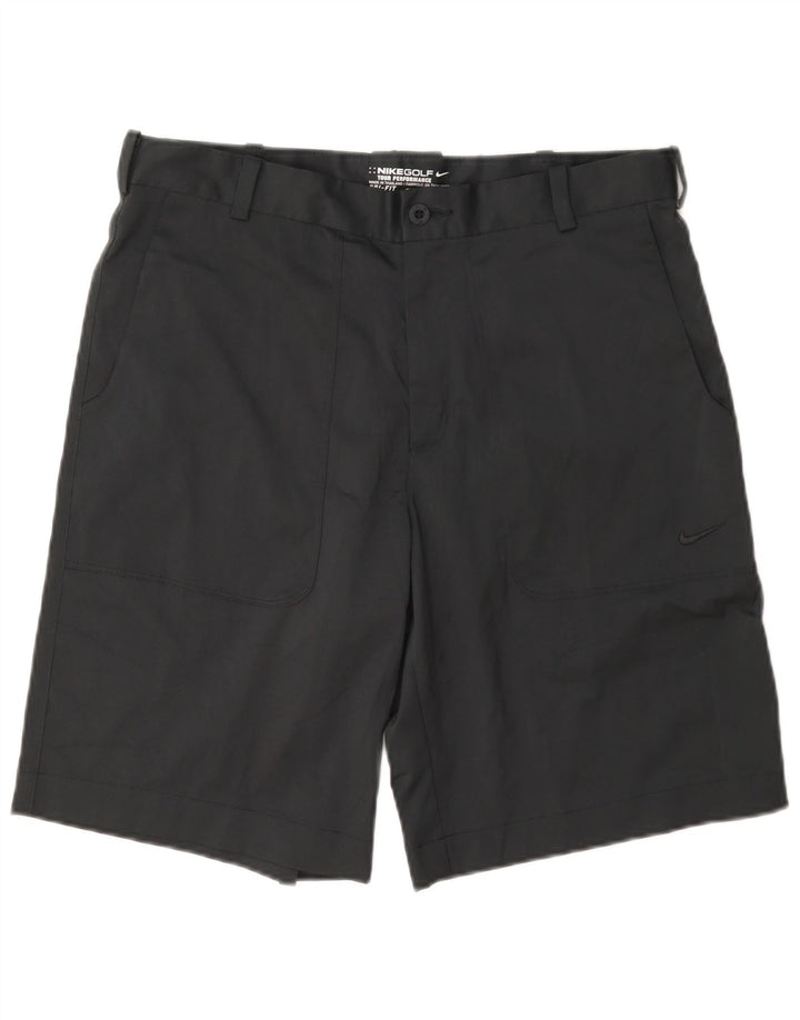 Nike Pantalones cortos chinos Dri Fit para hombre W32 Poliéster negro mediano
