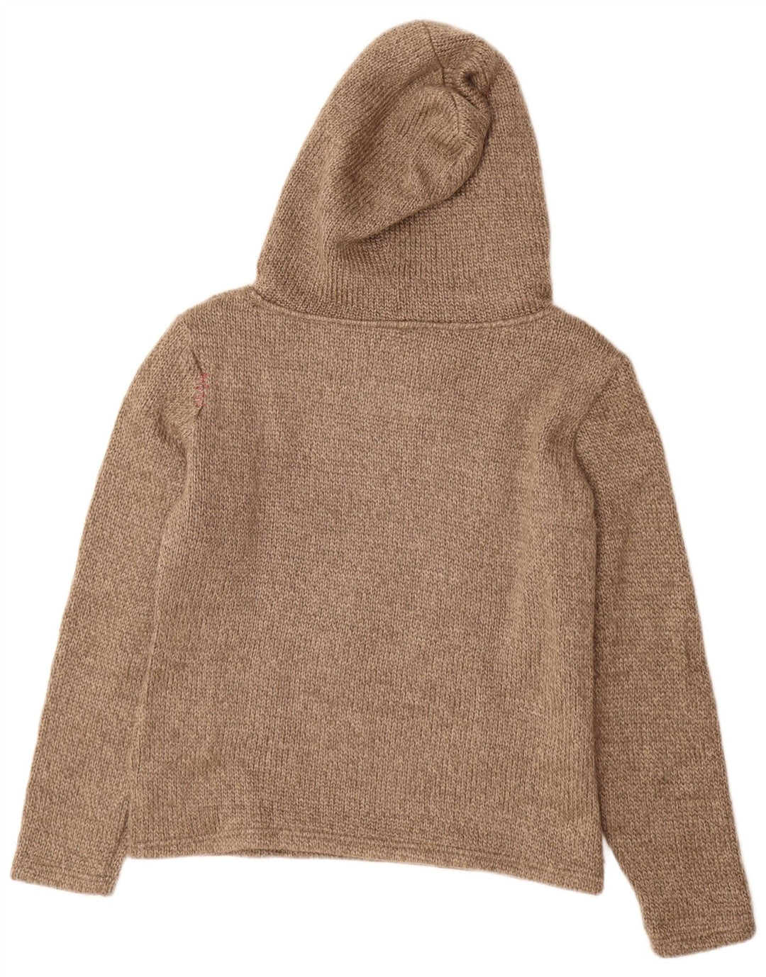 Vintage hombres con capucha jumper suéter tamaño 40 medio beige acrílico