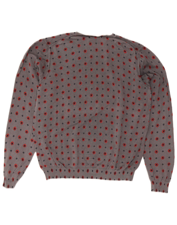 Sun68 Jersey de cuello redondo para hombre XL Algodón floral gris