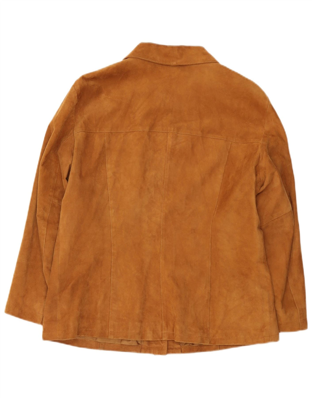 Vintage mujer ante chaqueta Reino Unido 14 cuero beige medio