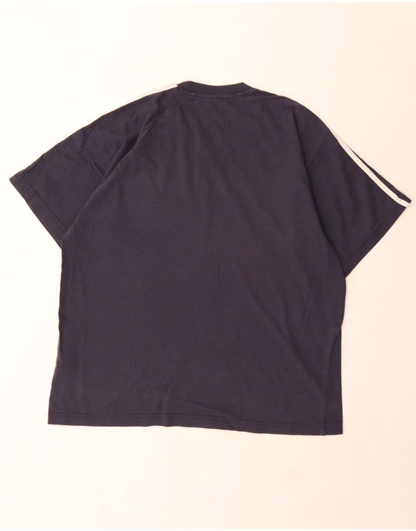 Adidas Mens T-Shirt Top Large Navy Blue Cotton