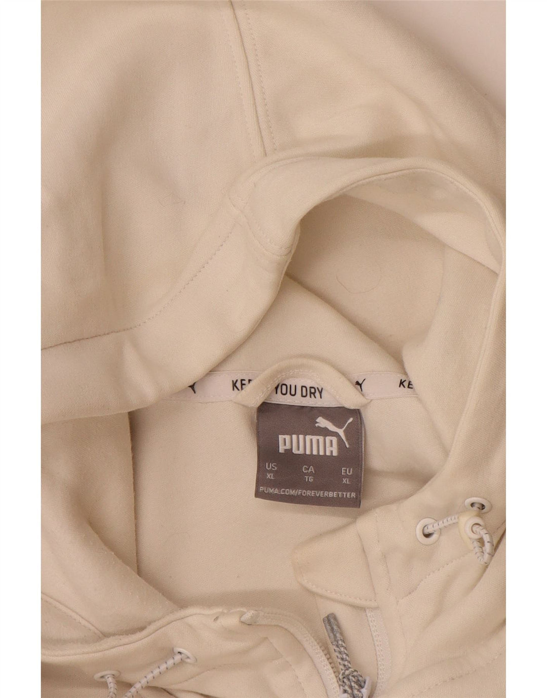 PUMA Sudadera con capucha y cremallera para hombre XL Off White Colourblock Cotton