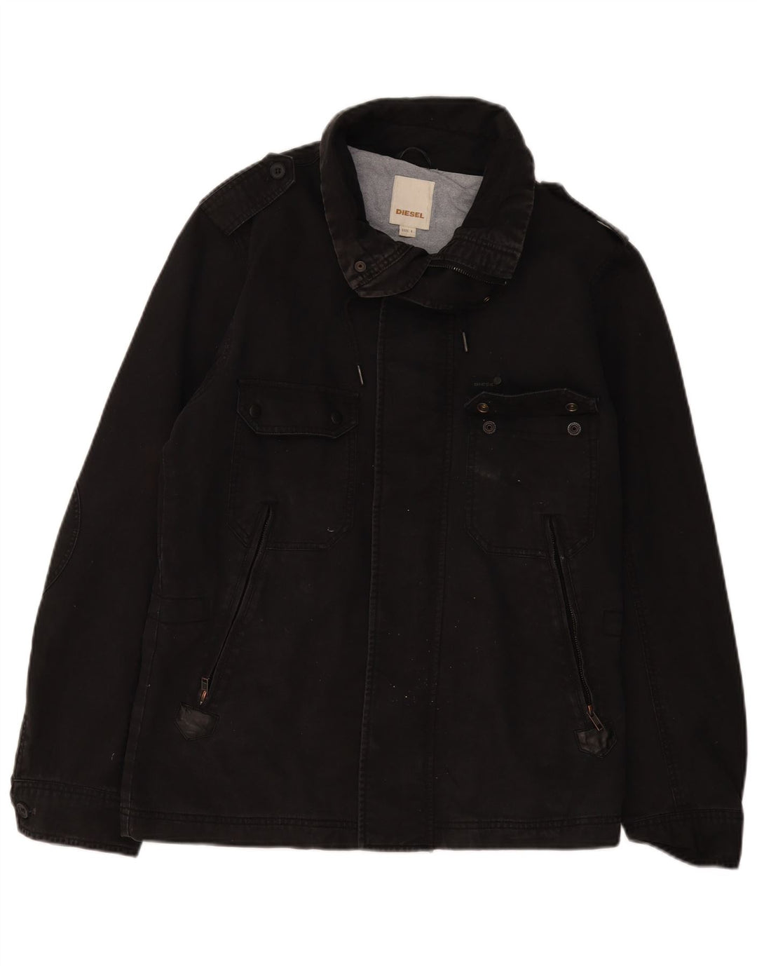 Diesel Chaqueta militar para hombre UK 40 Large Algodón negro