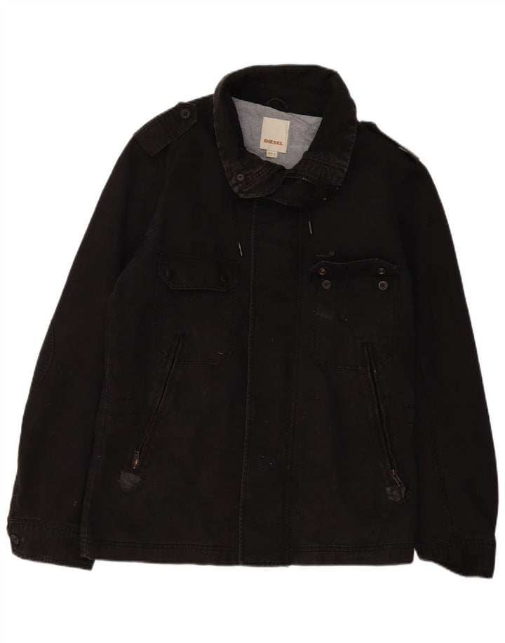Diesel Chaqueta militar para hombre UK 40 Large Algodón negro