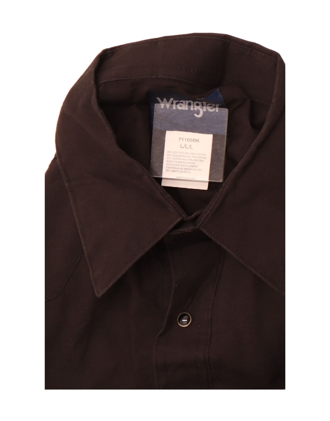 WRANGLER Camisa para hombre grande de algodón negro