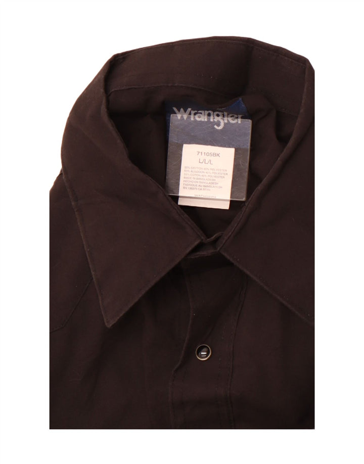 WRANGLER Camisa para hombre grande de algodón negro