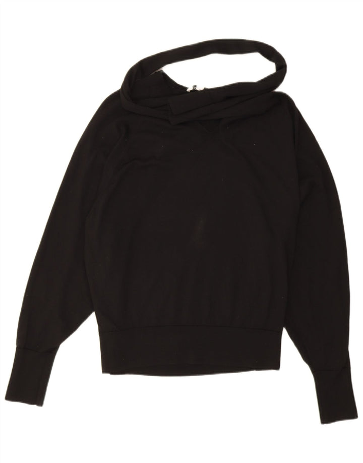 Cos Suéter tipo jersey de gran tamaño con cuello en V para mujer UK 10 Small Black Wool