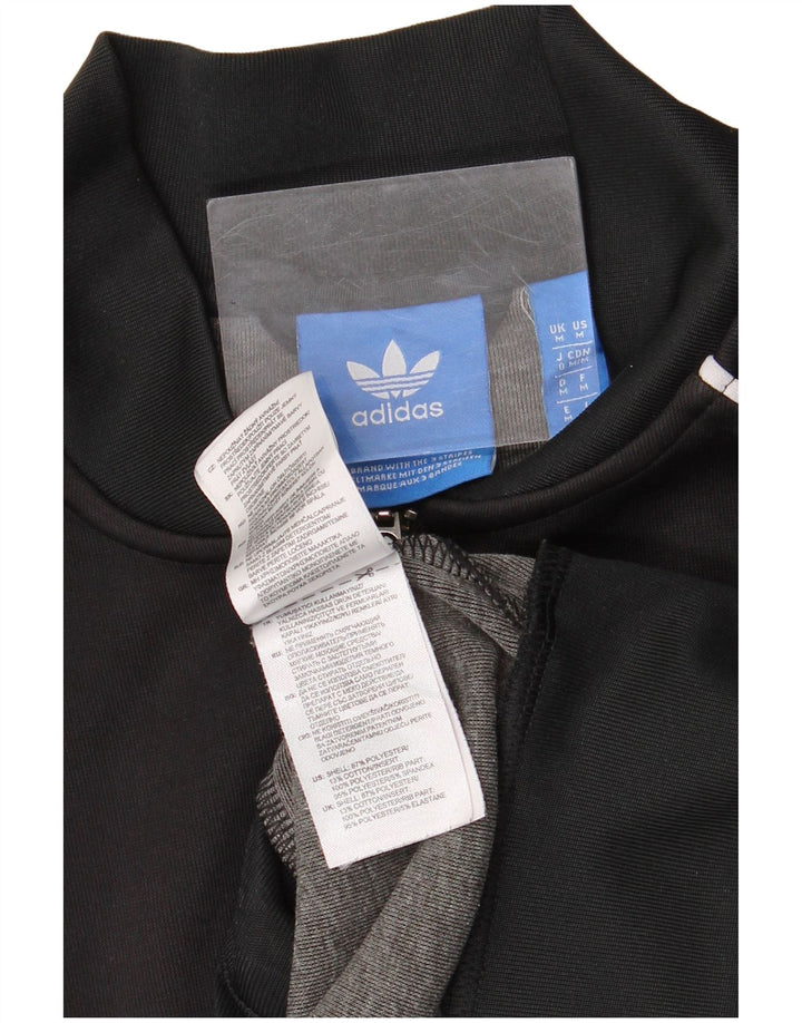 Adidas Hombre Chándal Top Chaqueta Mediano Negro Colorblock Poliéster