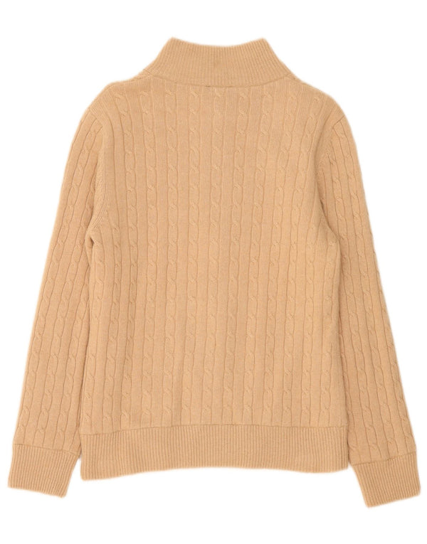 Golfino Suéter tipo cárdigan con cremallera completa para mujer Reino Unido 12 Lana merino beige medio